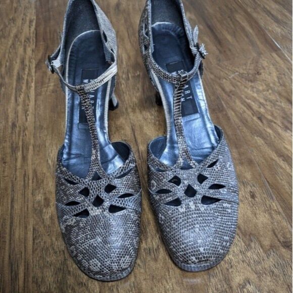 Stuart Weitzman brown snakeskin retro platform heels 9.5 - Picture 2 of 8